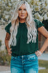 Tiered Sleeve Frilled Neck Dotted Top
